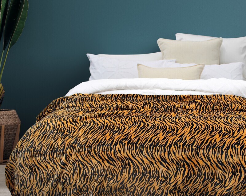 Bas Phillips African Tiger Queen Bed Blanket