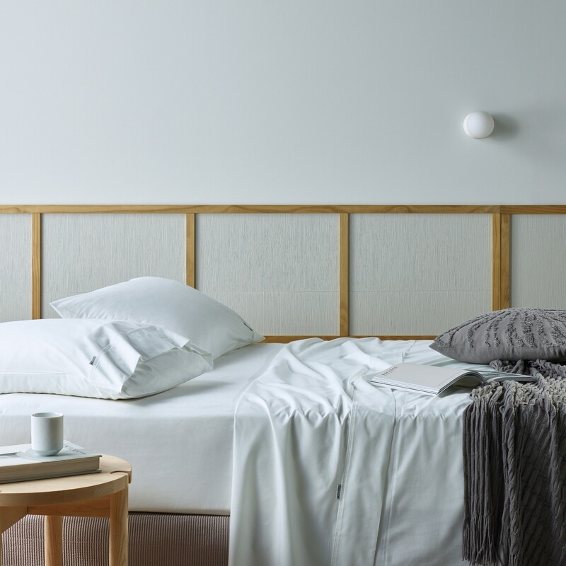 Bianca Natural Cotton Bamboo Sheet Set White Queen