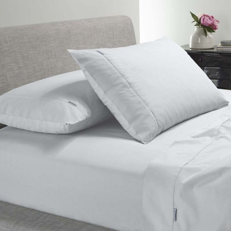 Heston 300 Thread Count Cotton Percale Sheet Sets by Bianca | White