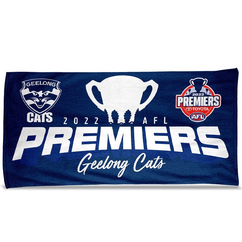 Geelong Cats AFL Premiers 2022 Trophy Gym Bath Beach Towel P2