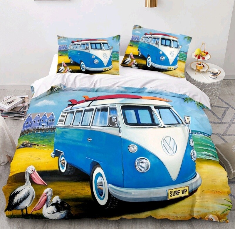 Surfs Up Beach QUEEN Bed Quilt Cover Set
