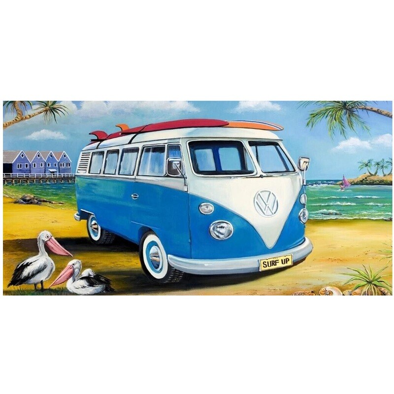 Surfs Up Beach. Pool Bath Towel. Kombi Van