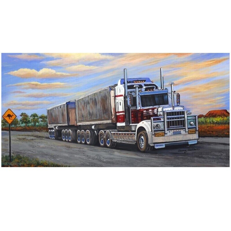 KENWORTH Truck Road Train Beach Pool Towel by Jenny Sander
