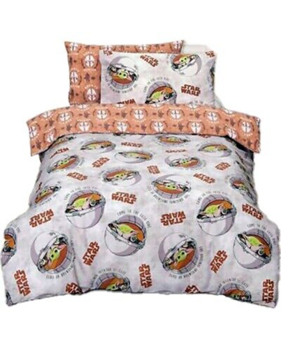 Star Wars THE MANDALORIAN Baby YODA SINGLE Bed Quilt Cover Set