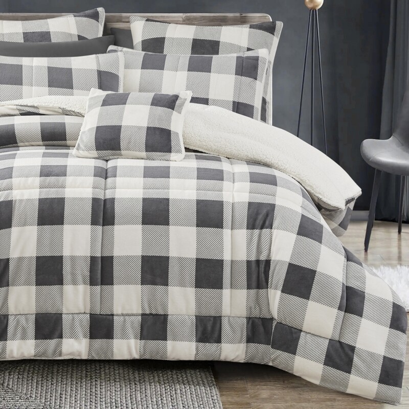 Bianca Naya Queen/King Grey Comforter Set