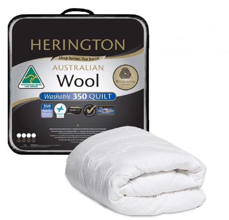 Herington 350 Washable Super King Wool Quilt