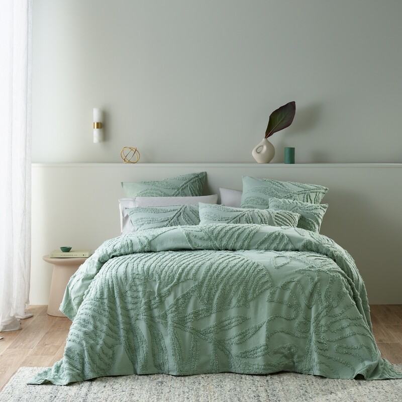 Foliage Queen Bedspread Set Sage
