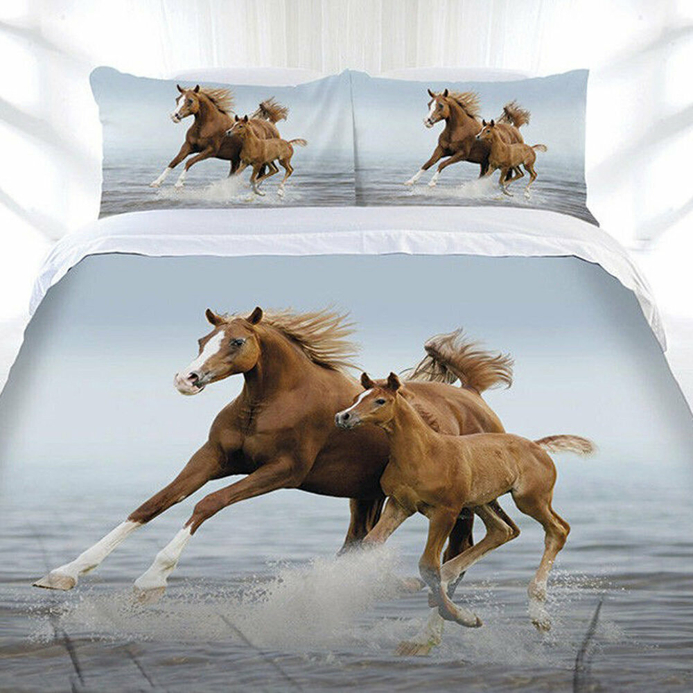 Frolicking Horse Quilt Cover Set Double