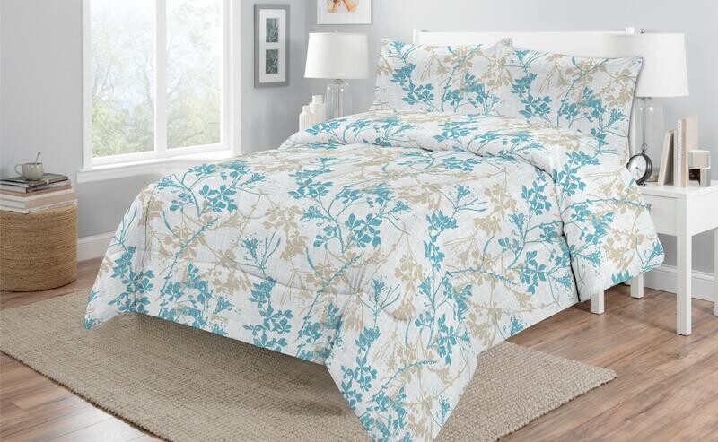 Georges Ava Quilt Comforter Set – Foliage Design: Queen