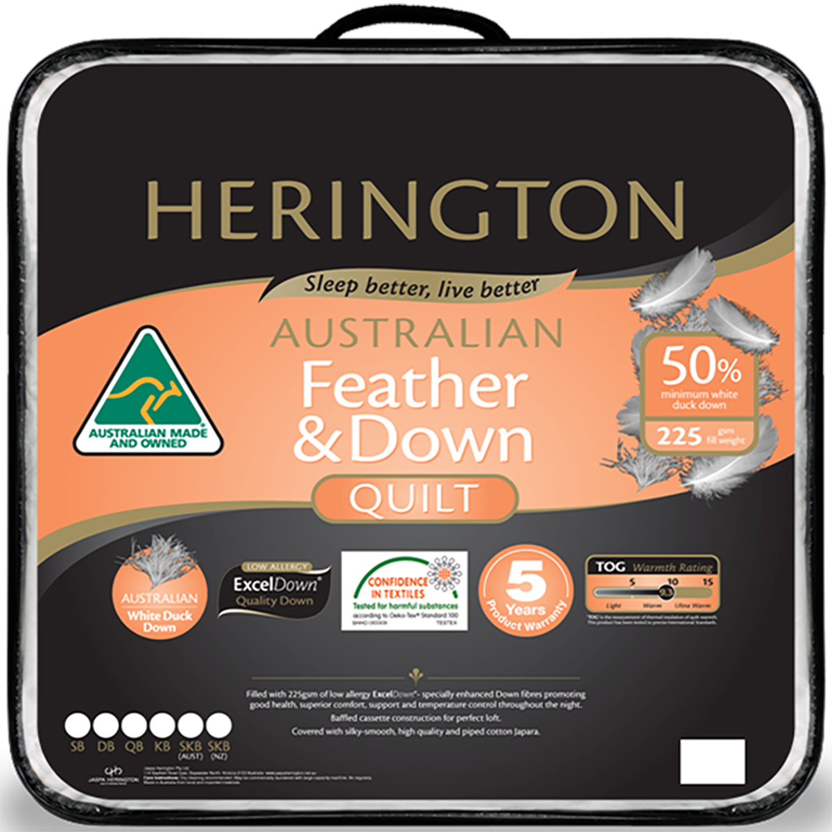 Herington White Duck Down &amp; Feather 50 Quilt Queen