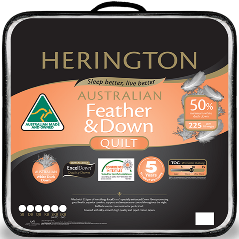 Herington White Duck Down &amp; Feather 50 Quilt Queen