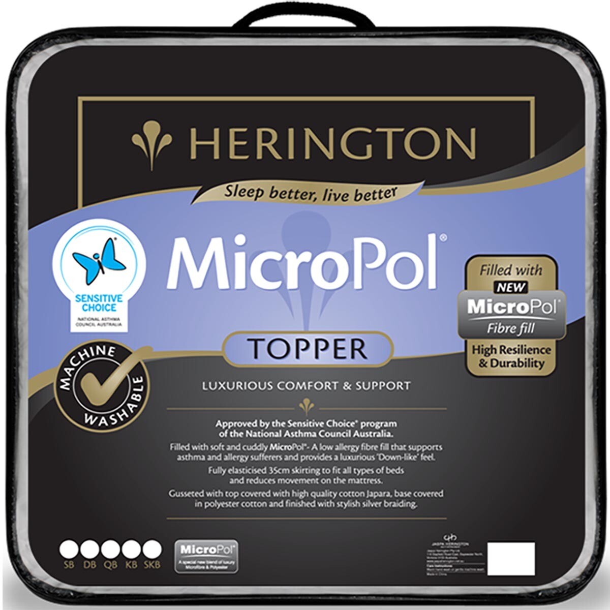 Herington Micropol Mattress Topper Queen