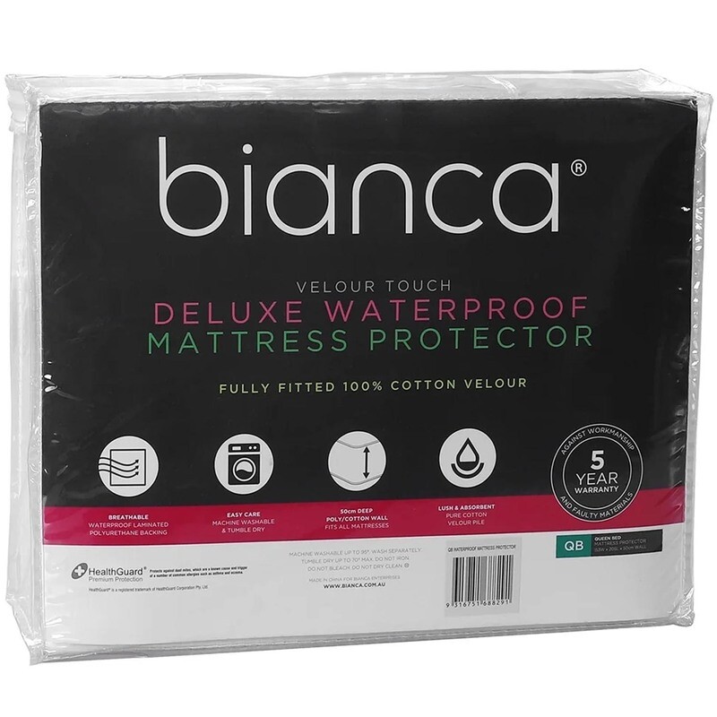 Deluxe Waterproof Cotton Velour Mattress Protector King