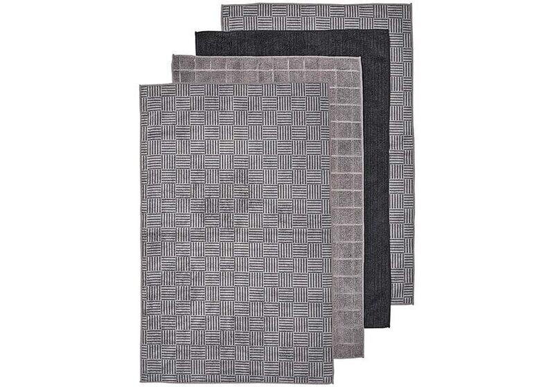 Benson Microfibre 4pk Tea Towel Charcoal