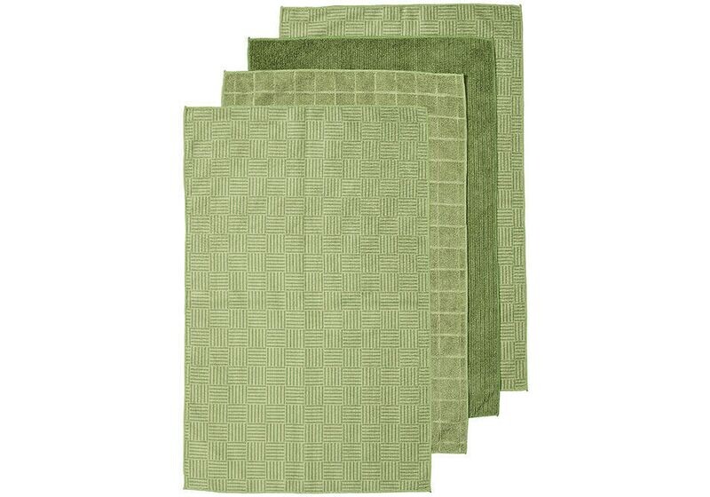 Benson Microfibre 4pk Tea Towel Olive Green