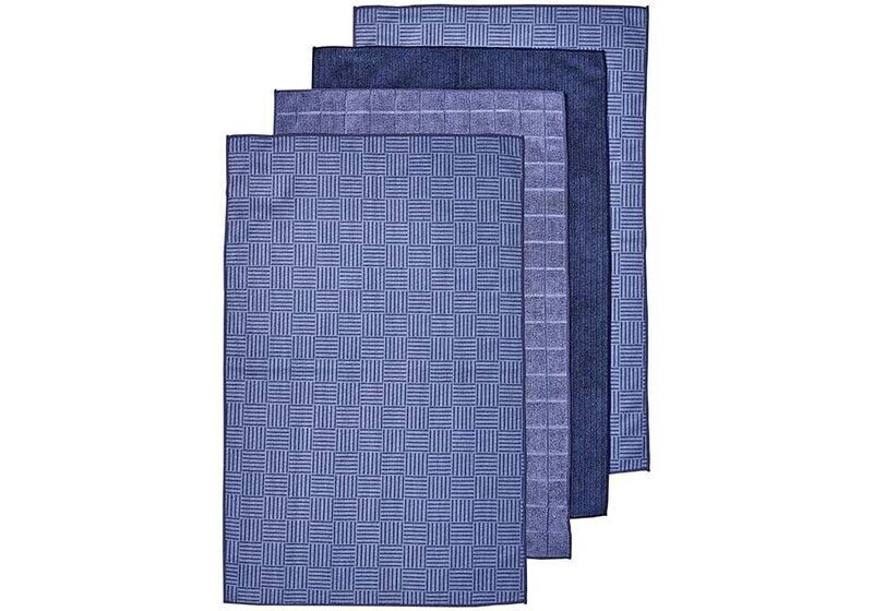 Benson Microfibre 4pk Tea Towel Blue
