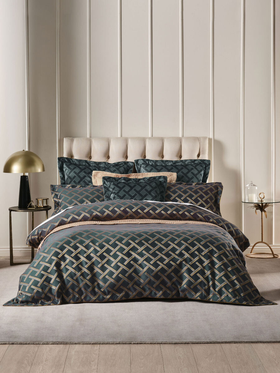 Grace By Linen House Valeria Slate Quilt Cover Set Super King