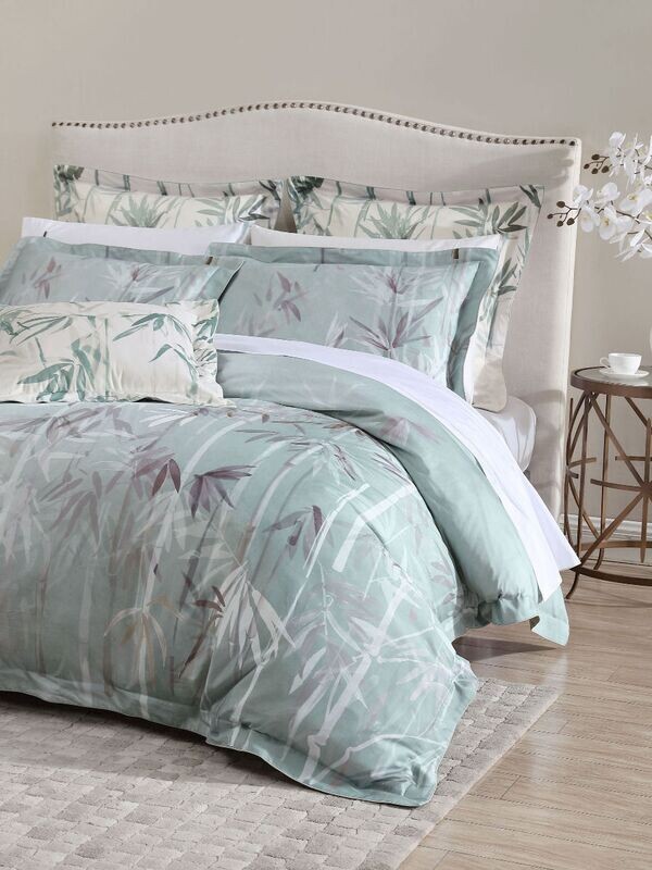Grace By Linen House Bamboo Florette Sage Quilt Cover Set King