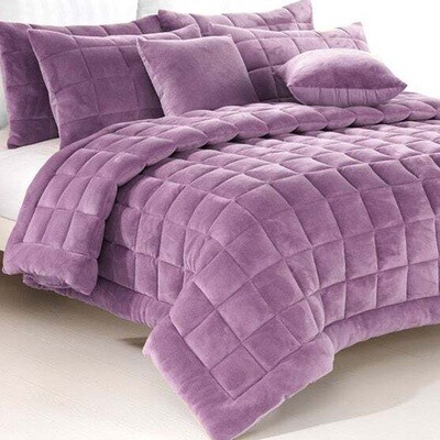 Augusta Lilac Faux Comforter Set: Super King