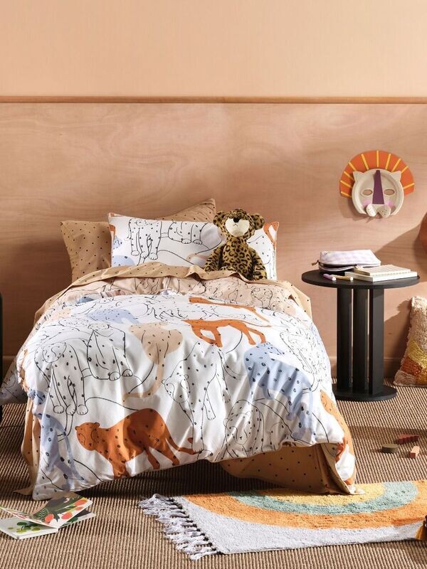 Big Cats Quilt Cover Set - Double