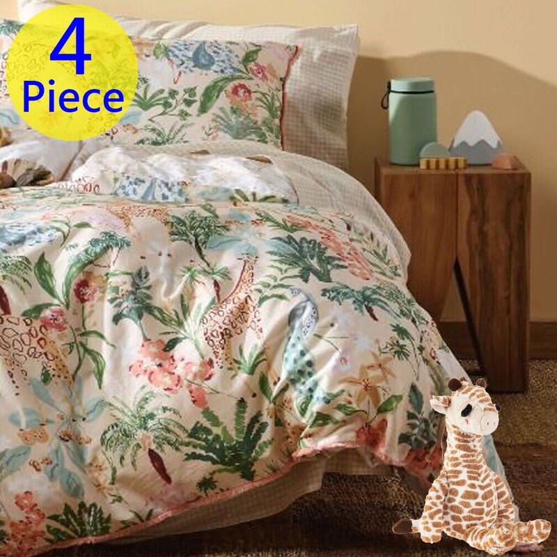 Gentle Giants Quilt Cover Set. 4 Piece - Queen