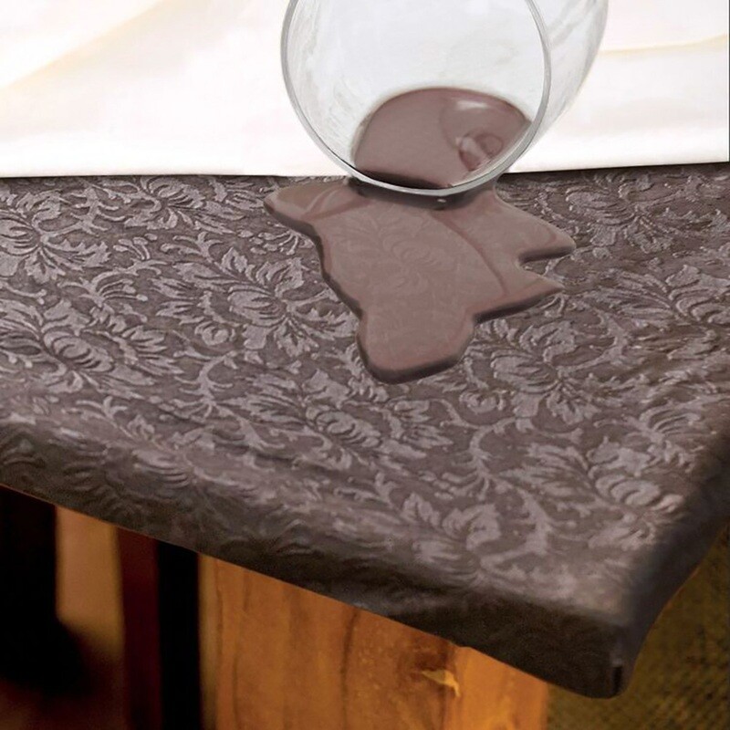 Ladelle Fitted Table Protector Brown - 122 Round