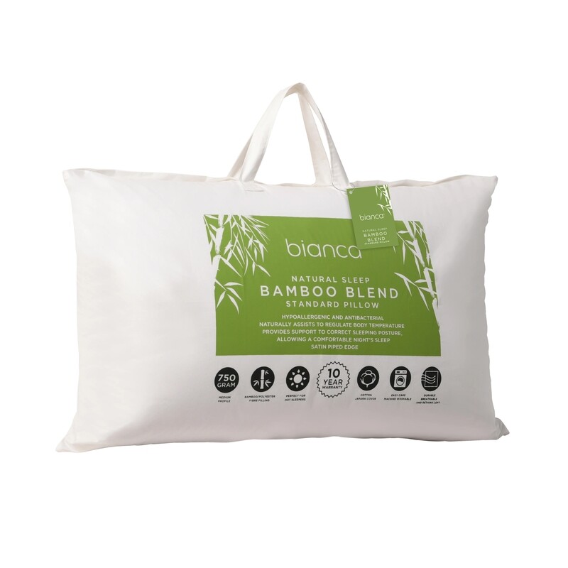 Natural Sleep Bamboo Blend Standard Pillow.