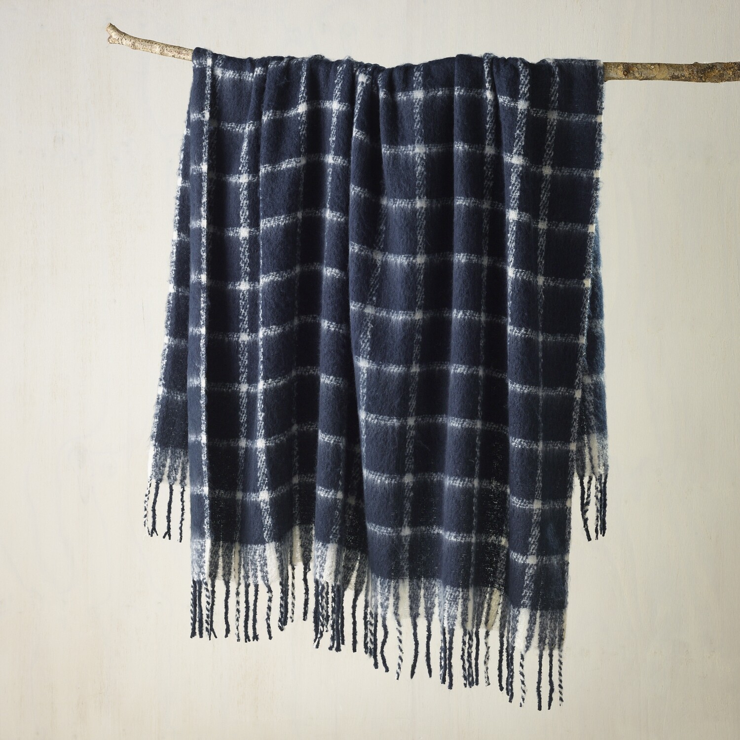 Bianca Maldon Faux Mohair Throw Rug: Indigo