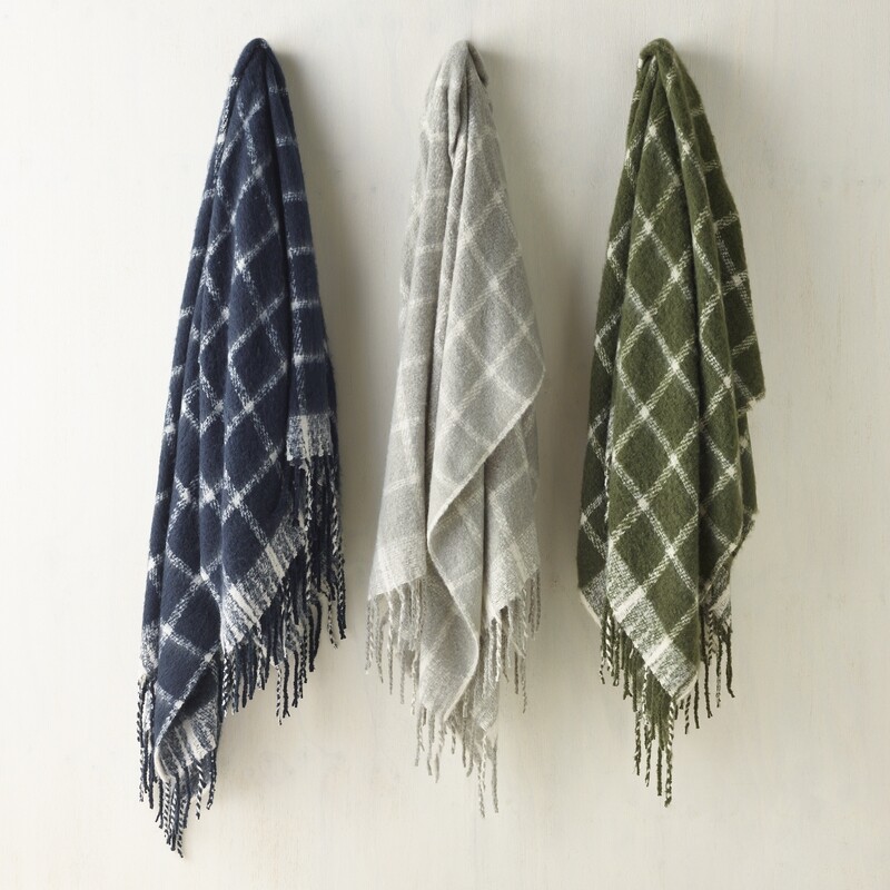 Bianca Maldon Faux Mohair Throw Rug: Silver