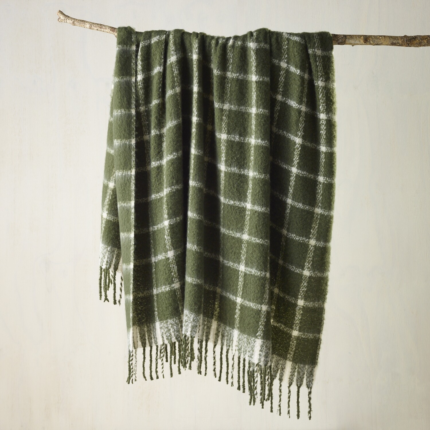 Bianca Maldon Faux Mohair Throw: Forest Green