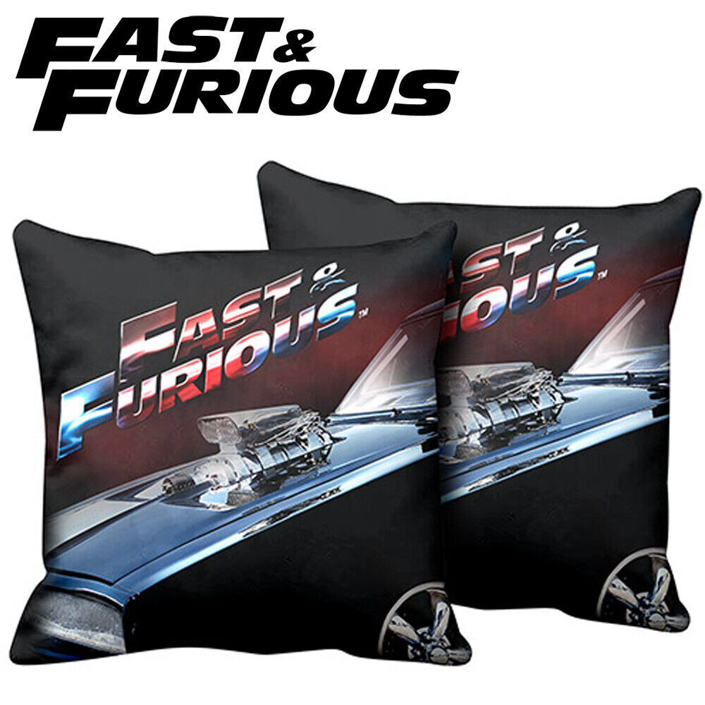 Fast &amp; Furious 2 x Filled Cushions 1970 Charger