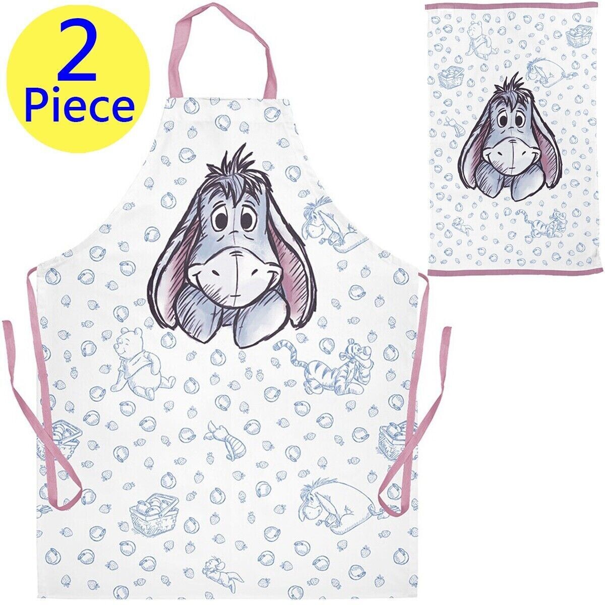 Winnie the Pooh Eeyore Face Apron + Tea Towel