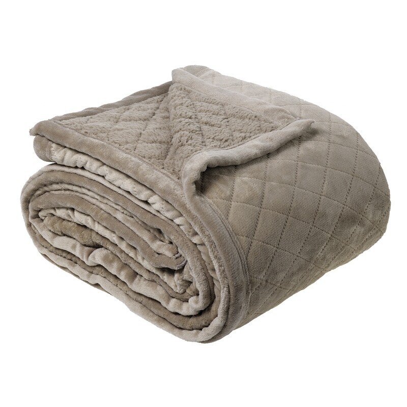 Bianca Mansfield Silver Grey Sherpa Blanket: Single/Double
