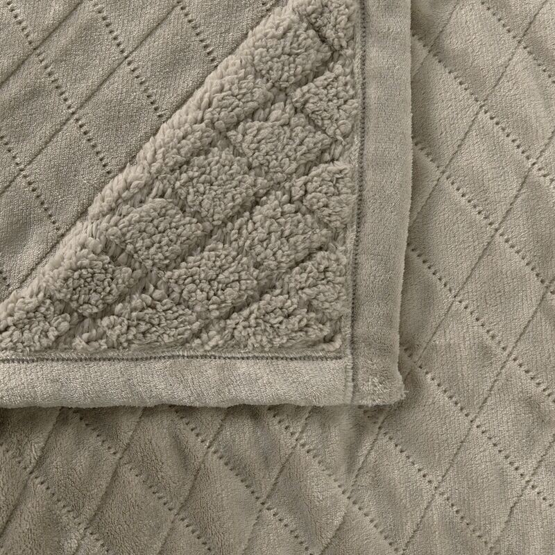 Bianca Mansfield Silver Grey Sherpa Blanket: Single/Double