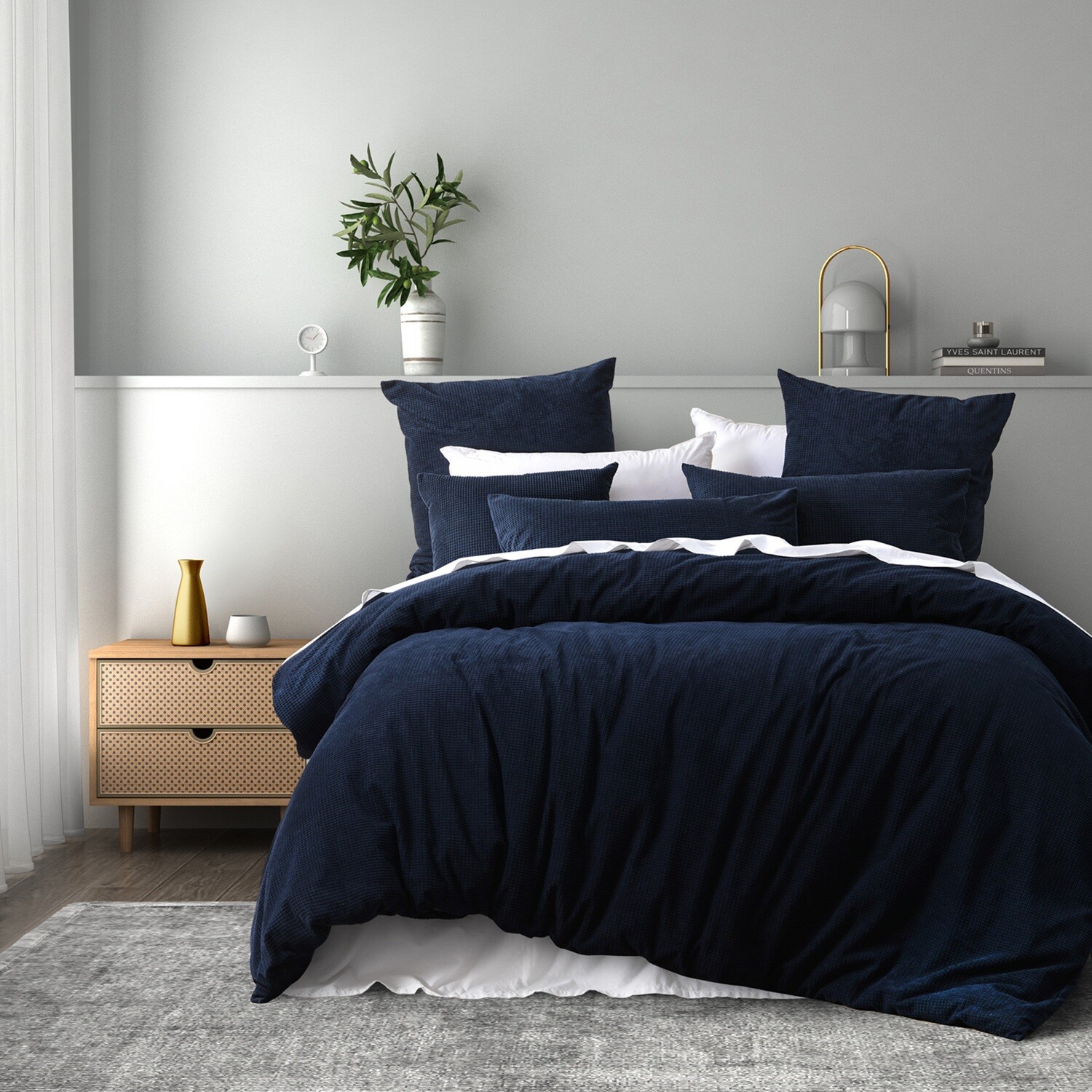 Bianca Lebron Quilt Cover Set Indigo: King