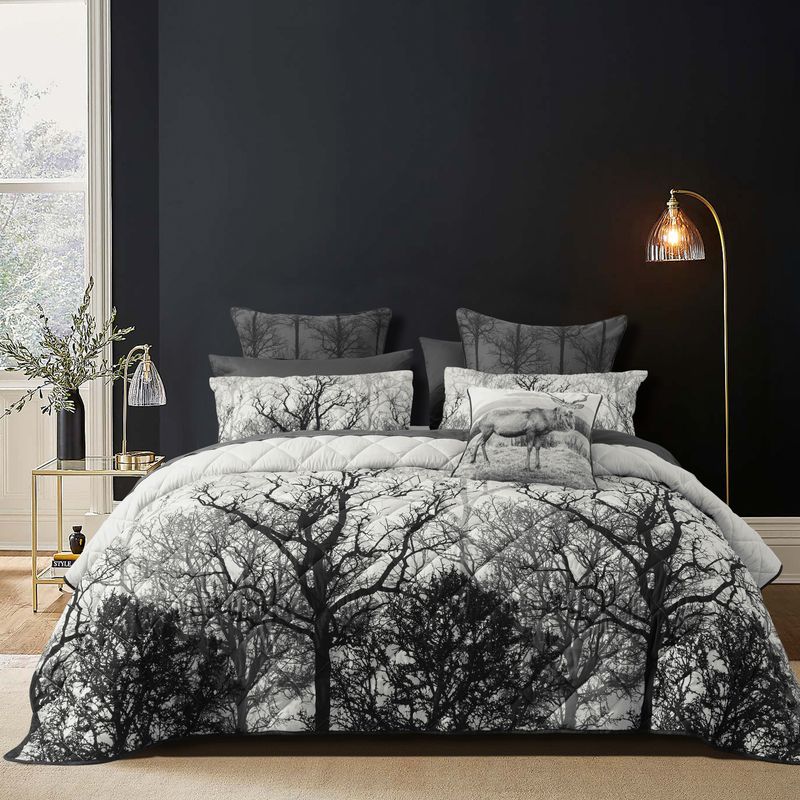 Bianca Boscage Coverlet Set Black: Queen/King