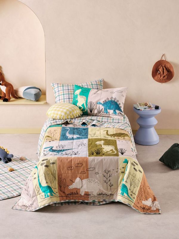 Linen House Kids Prehistoric Patchwork Coverlet Set