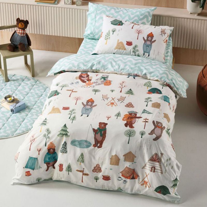 Linen House Kids Camping Bears Quilt Cover Set: Queen