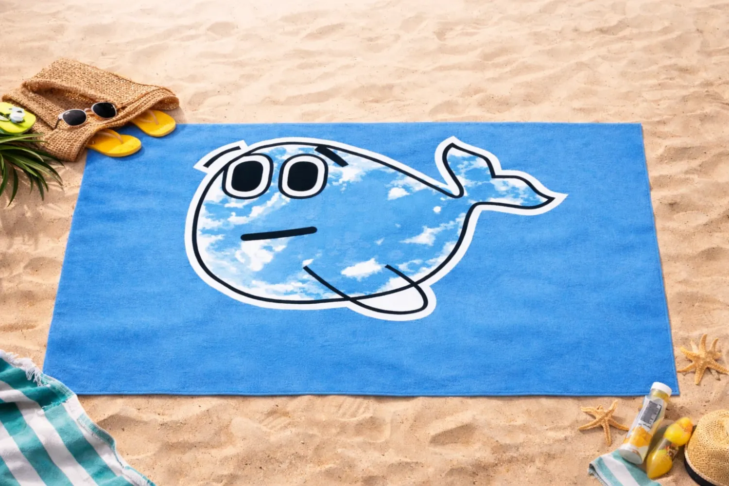 ABC Beached AZ Blue Beach Towel – 100% Cotton | Large Size