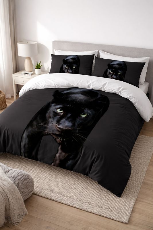 Georges Black Panther Quilt Cover Set: Double