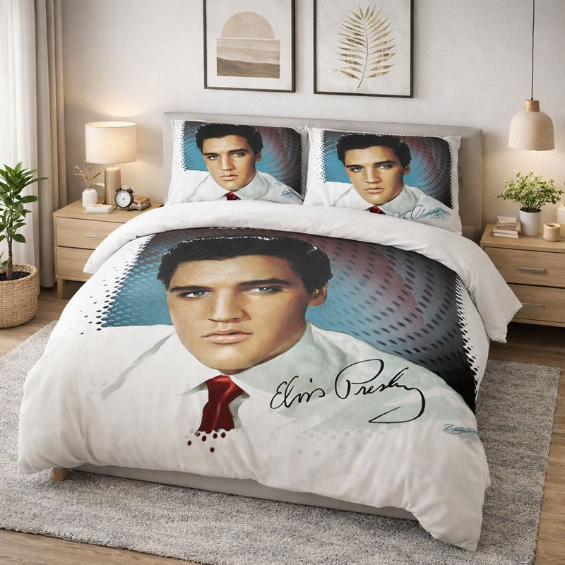 Elvis Presley Bed Quilt Cover Set: Single