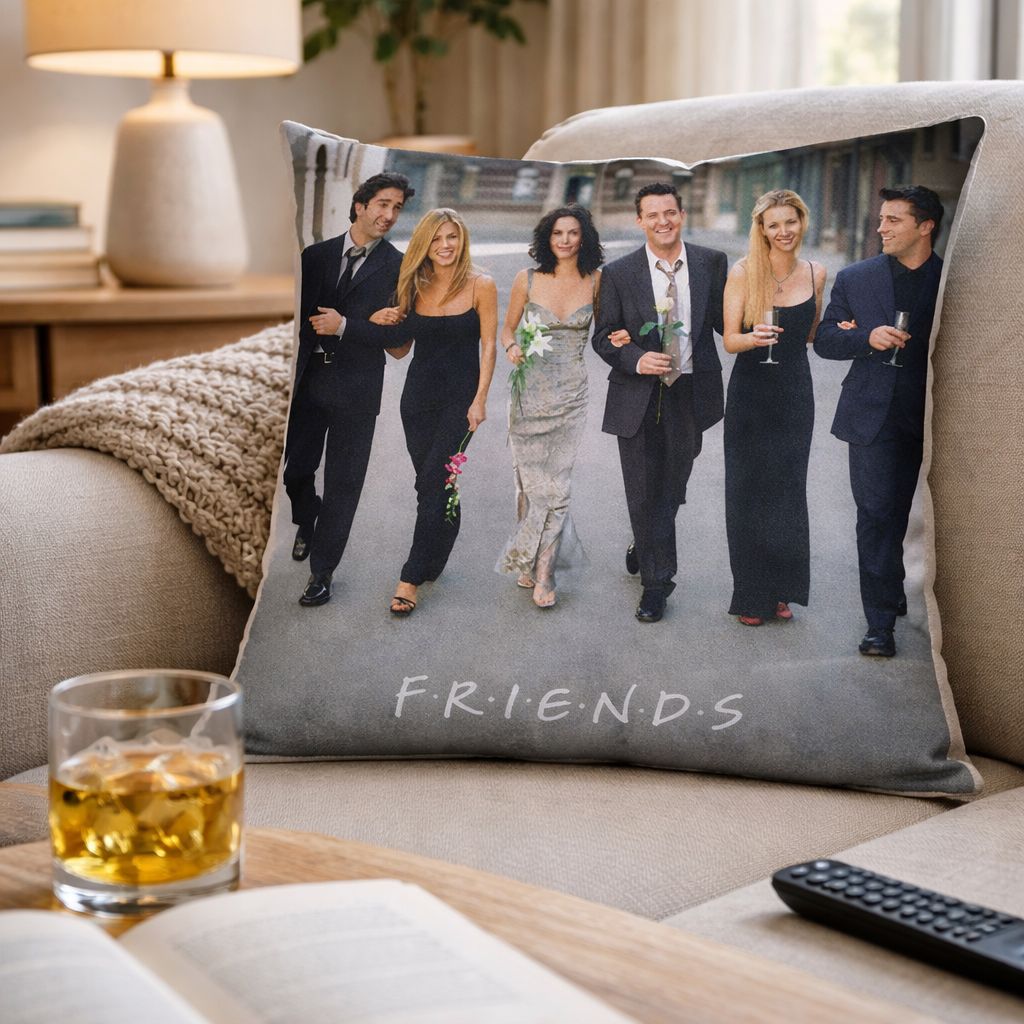 Friends Group Sitcom TV Series Square Filled Cushion