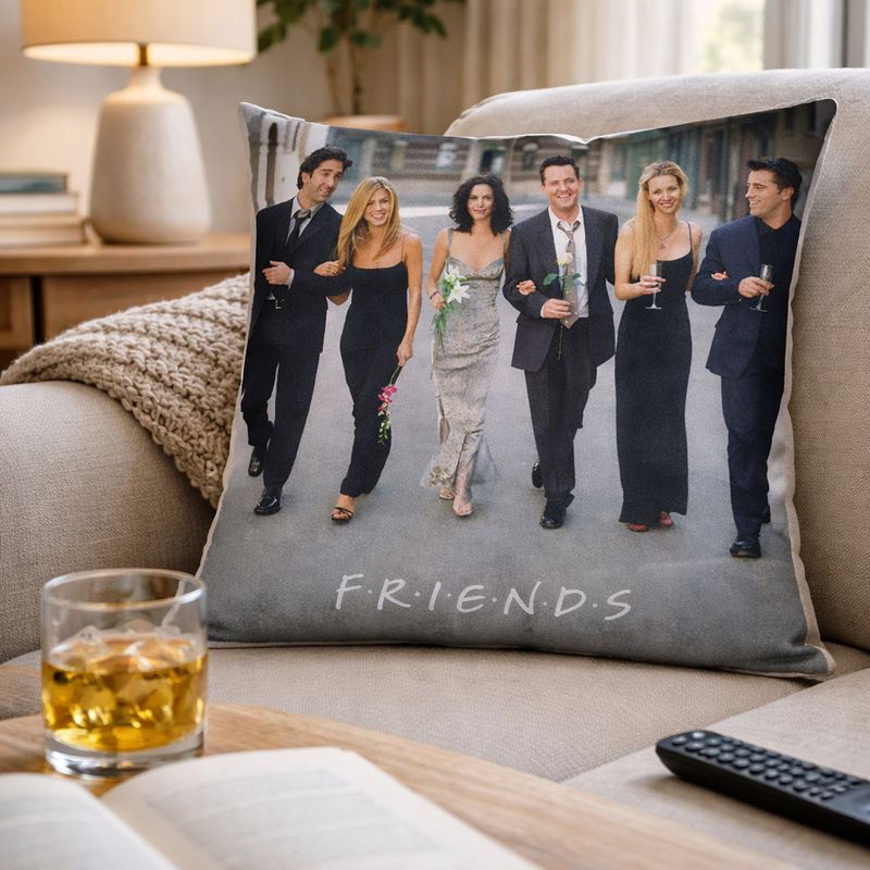 Friends Group Sitcom TV Series Square Filled Cushion