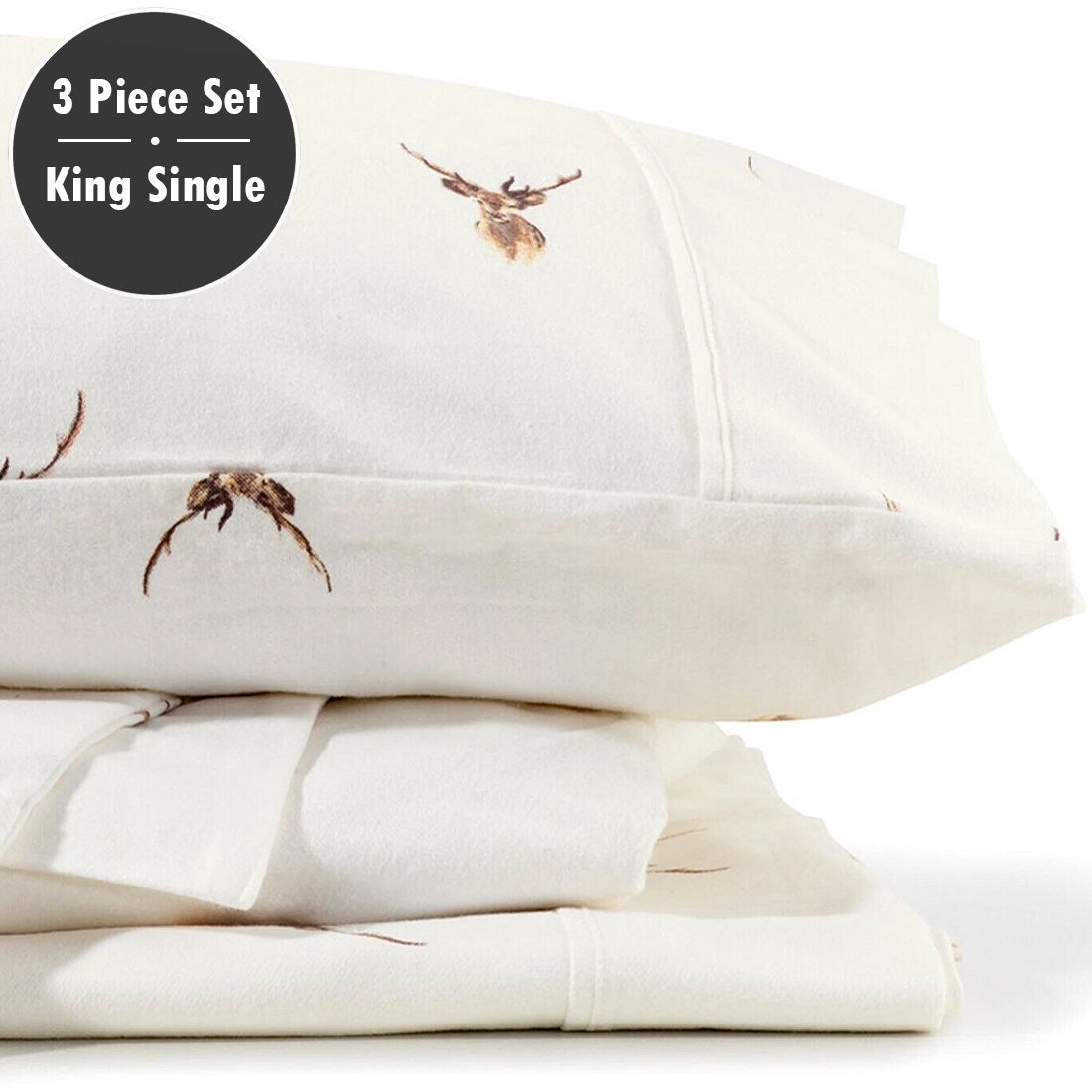 Bianca Stag King Single Flannelette Sheet Sets