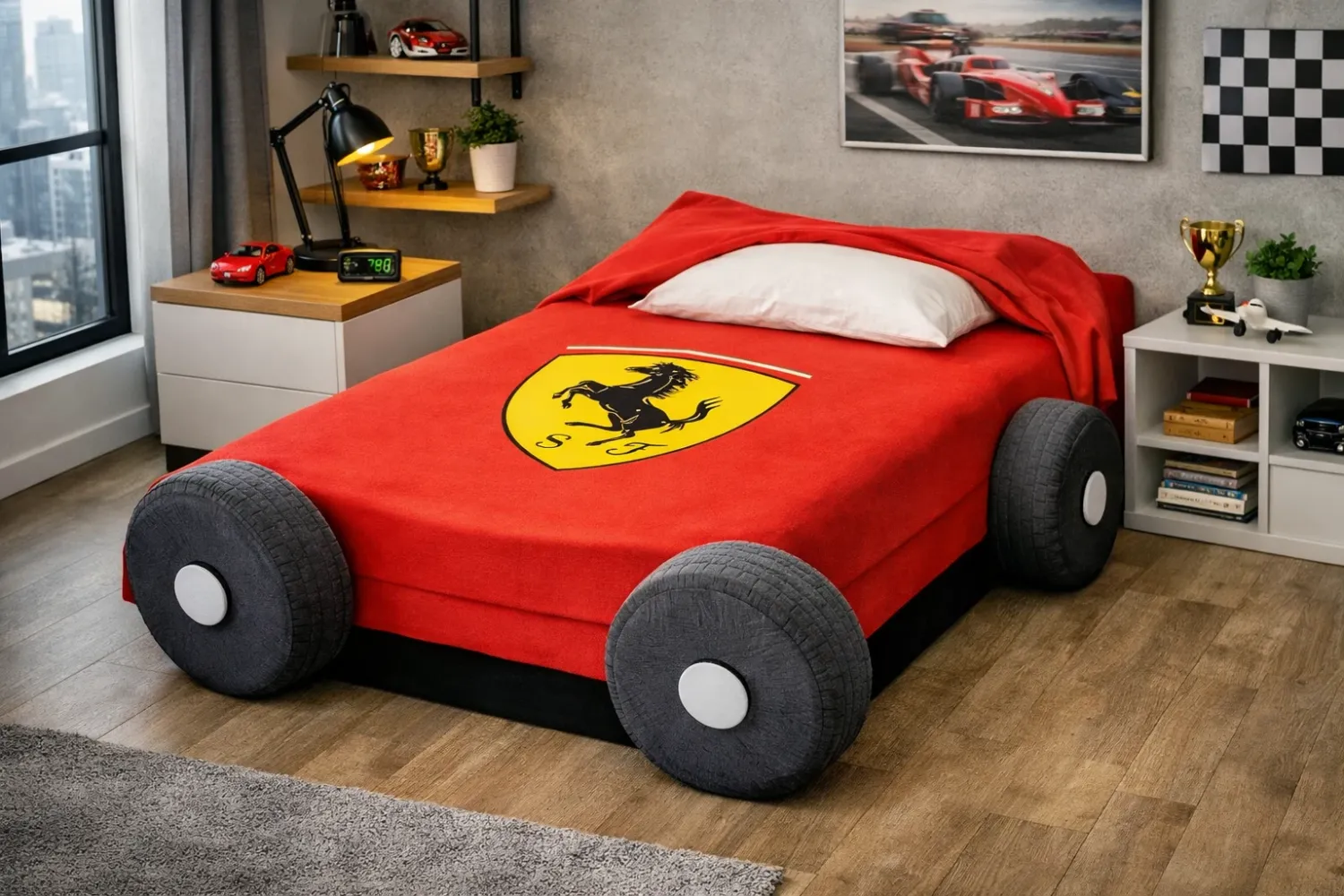 Ferrari Modena Bedspread Single 100% Cotton. Imported From Italy