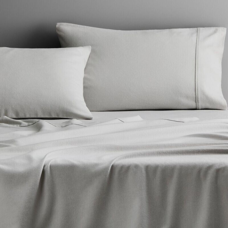 Sheridan Cloud Grey Flannelette Sheet Set: Queen