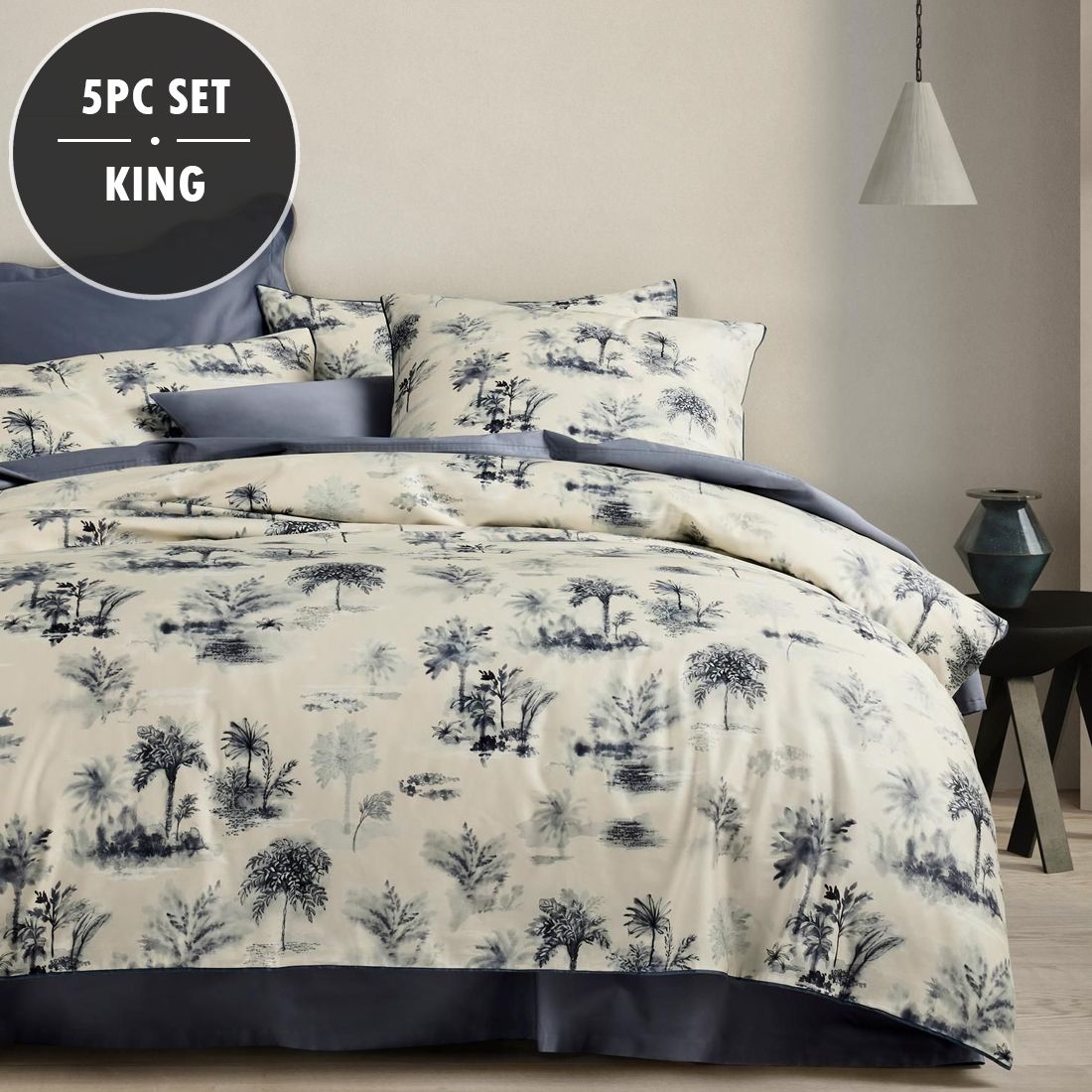 Sheridan Faraway Quilt Cover Set – Carbon 5 Piece: King