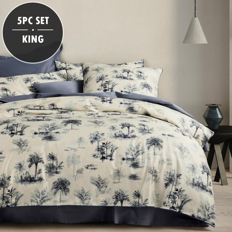 Sheridan Faraway Quilt Cover Set – Carbon 5 Piece: King