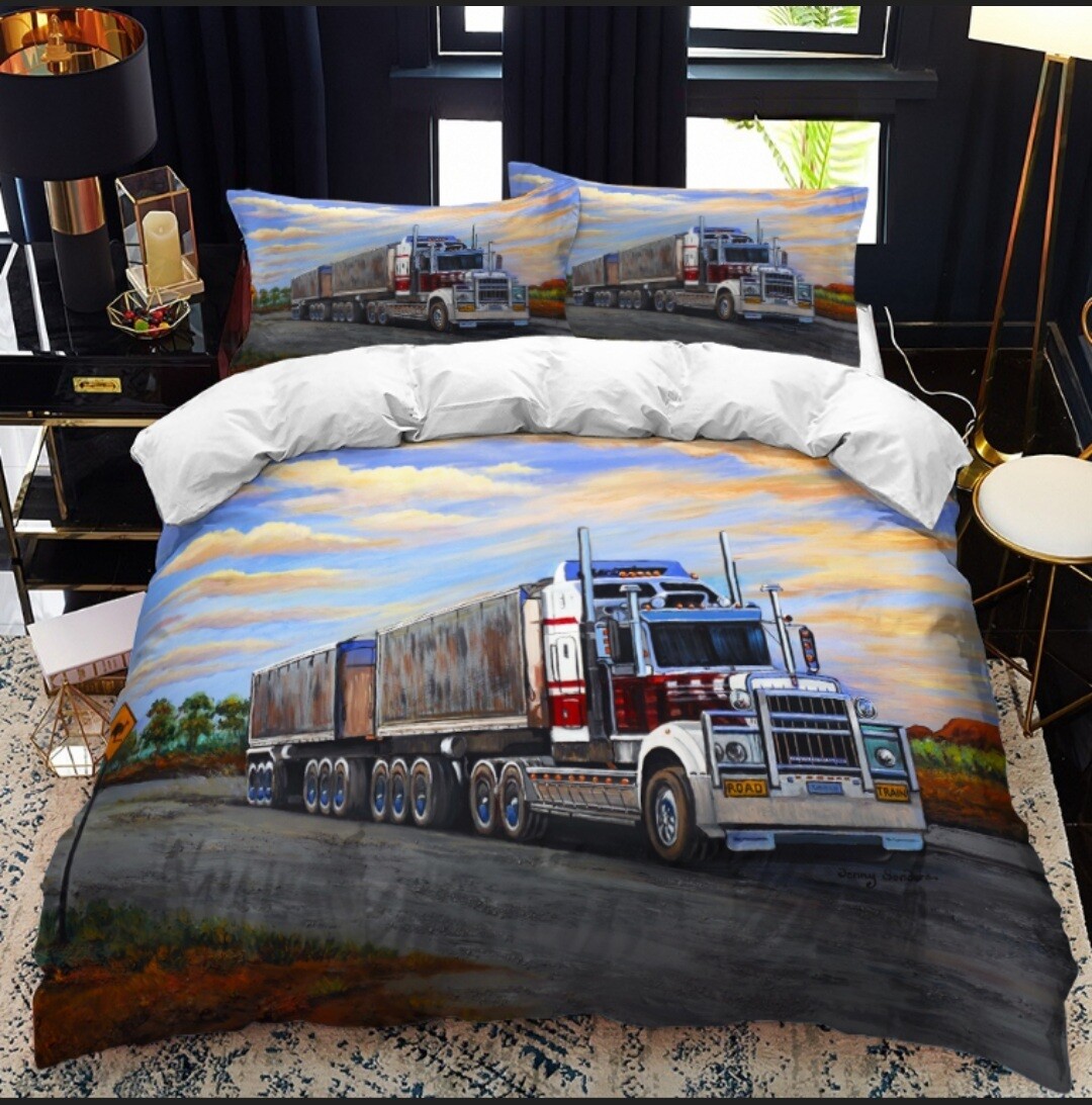 KENWORTH Truck Queen Bed Quilt Cover Set