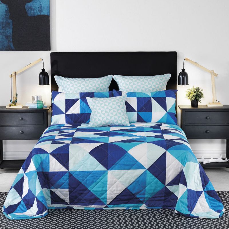 Bianca Cruze Blue Queen Bedspread – 100% Cotton Chenille